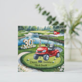 Golf 30. Geburtstag auf Golfplatz Karte (Stehend Vorderseite)