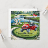 Golf 30. Geburtstag auf Golfplatz Karte (Vorderseite/Rückseite Beispiel)