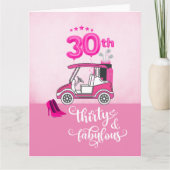 Golf 30. Geburtstag für Golfer pink Thema Karte (Vorderseite)