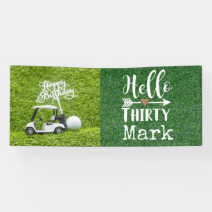 Golf 30. Geburtstag mit Golfball auf grünem Gras Banner