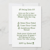 Golf 30. Geburtstag Par Tee 30 Party Einladung (Rückseite)