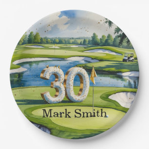 Golf 30. Geburtstag Par Tee 30 Party Pappteller