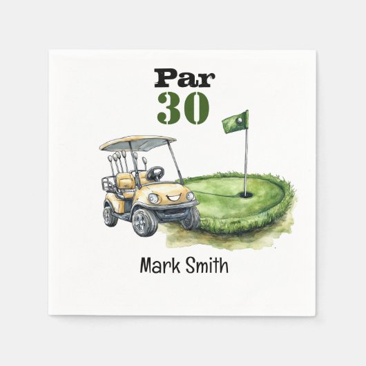 Golf 30. Geburtstag Par Tee 30 Party Serviette (Vorderseite)