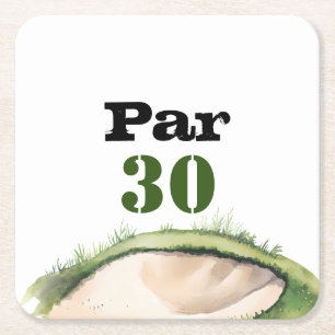 Golf 30. Geburtstag Par Tee Dreißigster Party   Rechteckiger Pappuntersetzer