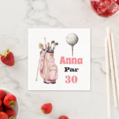Golf 30. Geburtstag Par Tee Frau pink Serviette (Beispiel)