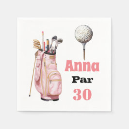 Golf 30. Geburtstag Par Tee Frau pink Serviette