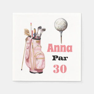 Golf 30. Geburtstag Par Tee Frau pink Serviette