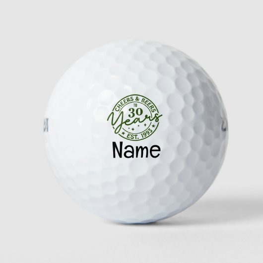 Golf 30. Geburtstag Thema für Golfer Golfball (Vorderseite)