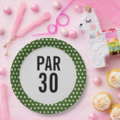 Golf 30. Geburtstag von Polka dot golfer Pappteller (Party)