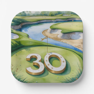 Golf 30. Geburtstagsfeier auf Papier-Teller im Gol Pappteller