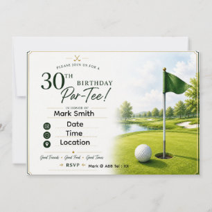 Golf 30. Geburtstagsfeier Einladung