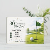 Golf 30. Geburtstagsfeier Einladung (Stehend Vorderseite)