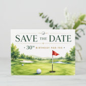 Golf 30. Geburtstagsfeier Einladung (Stehend Vorderseite)