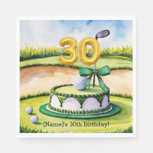 Golf 30. Geburtstagskuchen für Golfer Party Serviette