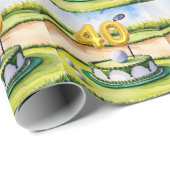 Golf 40. Geburtstag für Golfer mit Golfkuchen Geschenkpapier (Rolleneckpunkt)