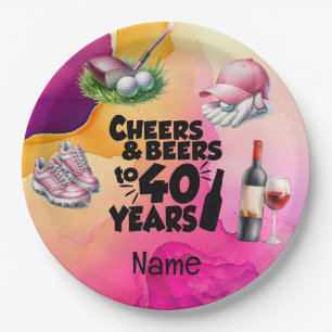 Golf 40. Geburtstag für Golfer Pappteller