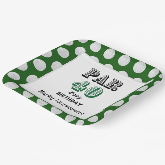 Golf 40. Geburtstag für Golfer Pappteller (Gewinkelt)