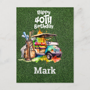 Golf 40. Geburtstag  Golfer Jahre des Wahnsinns Postkarte