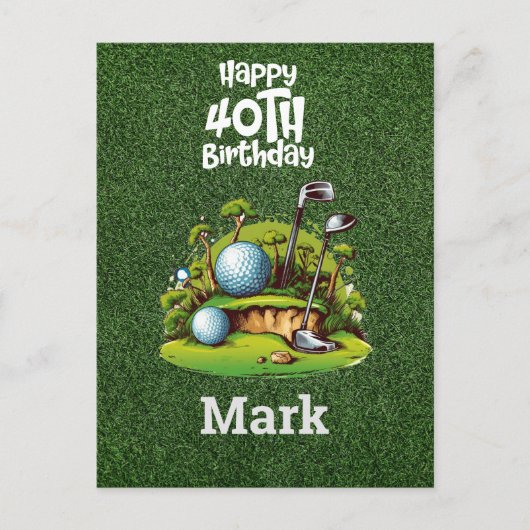 Golf 40. Geburtstag Golfer Jahre Phantastisch sein Postkarte (Vorderseite)