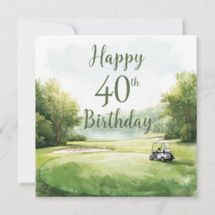 Golf 40. Geburtstag mit Golfwagen auf dem Golfplat Karte