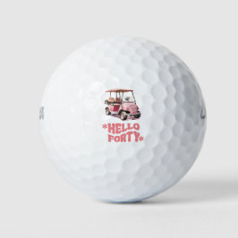 Golf 40. Geburtstag mit Rosa Karren Golfer Golfball