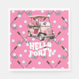 Golf 40. Geburtstag mit Rosa Karren Golfer Serviette