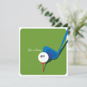 Golf 40. Geburtstag - noch schwingen! Einladung (Stehend Vorderseite)