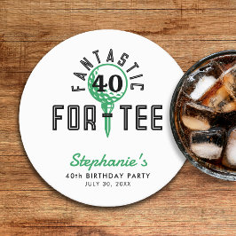 Golf 40. Geburtstag Party Fantastisch für T-Shirt Runder Pappuntersetzer