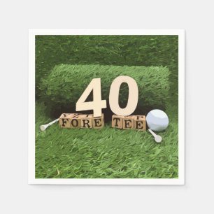 Golf 40. Geburtstag Party mit Golfball und Tee Serviette
