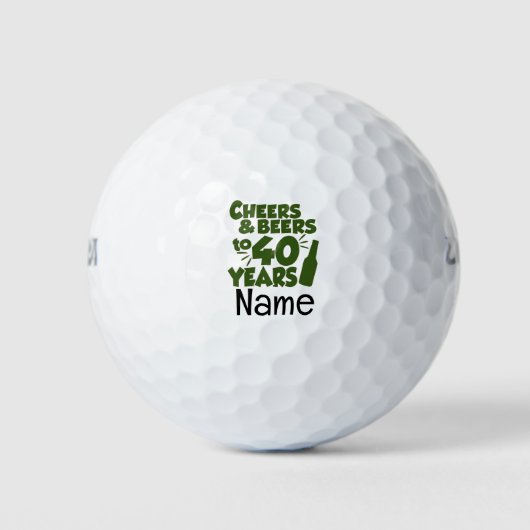 Golf 40. Geburtstag Thema für Golfer Golfball (Vorderseite)