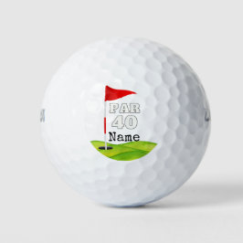 Golf 40. Geburtstag zum Golfer mit Golf-Flagge Golfball