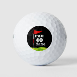 Golf 40. Geburtstag zum Golfer mit Golf-Flagge Golfball