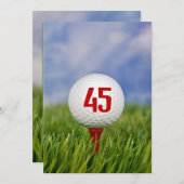 Golf 45. Geburtstagsparty Einladung (Vorne/Hinten)