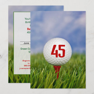 Golf 45. Geburtstagsparty Einladung