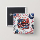 Golf 4. Juli 250 Jahre Unabhängigkeit Knopf Button (Vorne & Hinten)