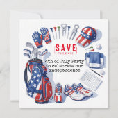 GOLF 4. Juli Independence Day Golfer-Party Save The Date (Vorderseite)