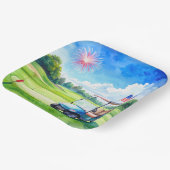 Golf 4. Juli-Party mit amerikanischer Flagge Pappteller (Gewinkelt)