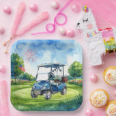 Golf 4. Juli-Party mit amerikanischer Flagge Pappteller (Party)