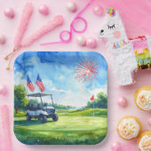 Golf 4. Juli-Party mit amerikanischer Flagge  Pappteller (Party)