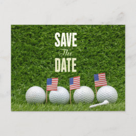 GOLF 4. Juli Save the Date mit Flagge Amerika Postkarte