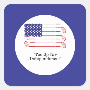 Golf 4 Juli Unabhängigkeitstag Amerika Quadratischer Aufkleber