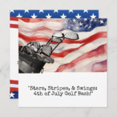Golf 4. Juli Unabhängigkeitstag Einladung (Vorne/Hinten)