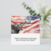 Golf 4. Juli Unabhängigkeitstag Einladung (Stehend Vorderseite)