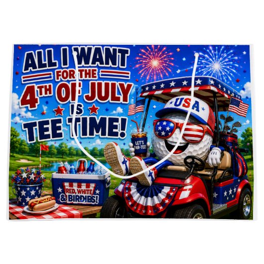Golf 4. Juli Unabhängigkeitstag Große Geschenktüte (Vorderseite)