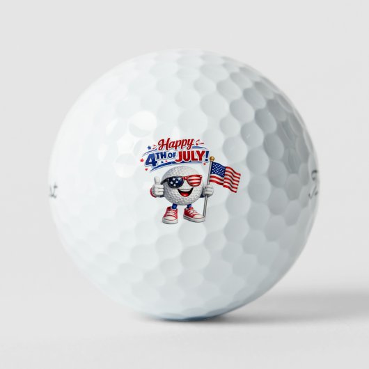 Golf 4. Juli Unabhängigkeitstag mit Flagge Golfball (Vorderseite)