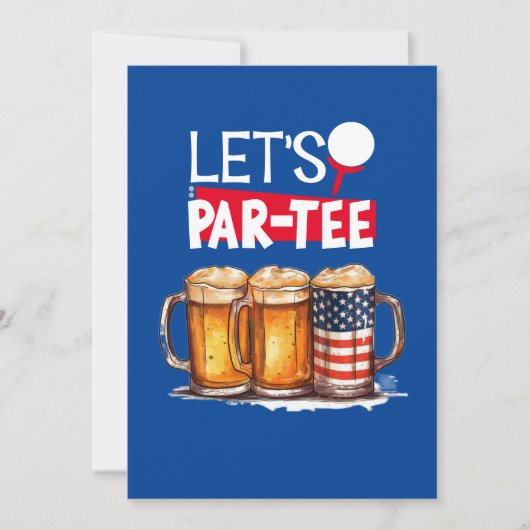 Golf 4. Juli Unabhängigkeitstag Party Einladung (Vorderseite)