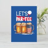 Golf 4. Juli Unabhängigkeitstag Party Einladung (Stehend Vorderseite)