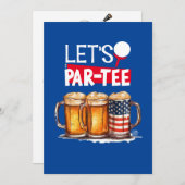 Golf 4. Juli Unabhängigkeitstag Party Einladung (Vorne/Hinten)