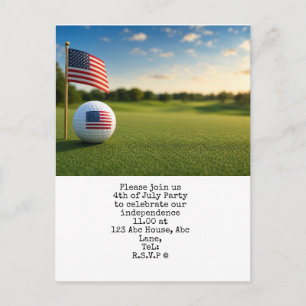 Golf 4. Juli Unabhängigkeitstag-Party Postkarte