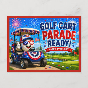 Golf 4. Juli Unabhängigkeitstag Postkarte